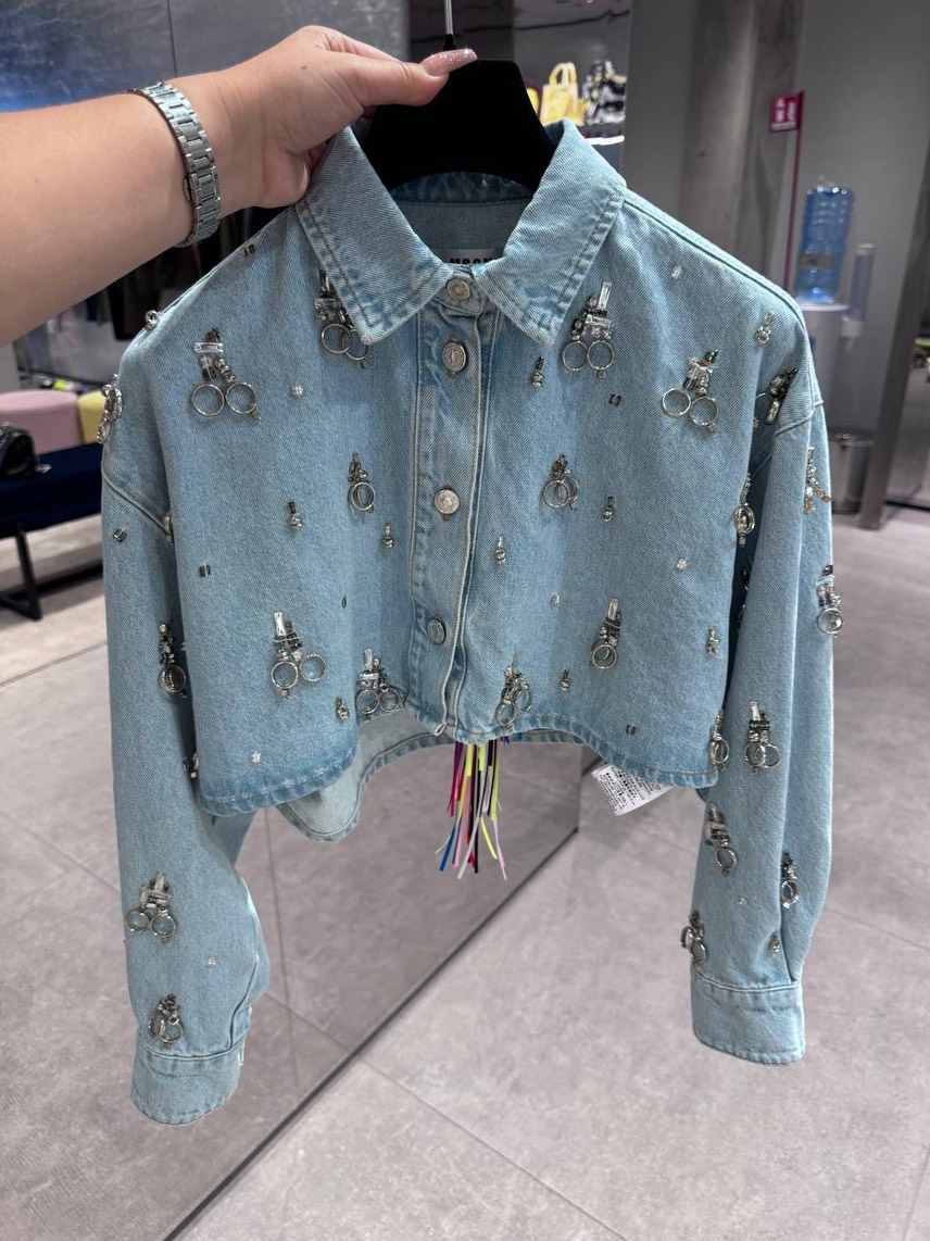 MSGM Denim front view - Women's luxury Clothes
