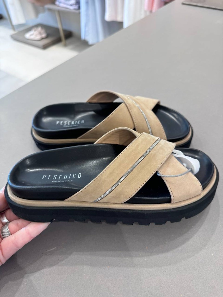 PESERICO Slides front view - Women's luxury Shoes