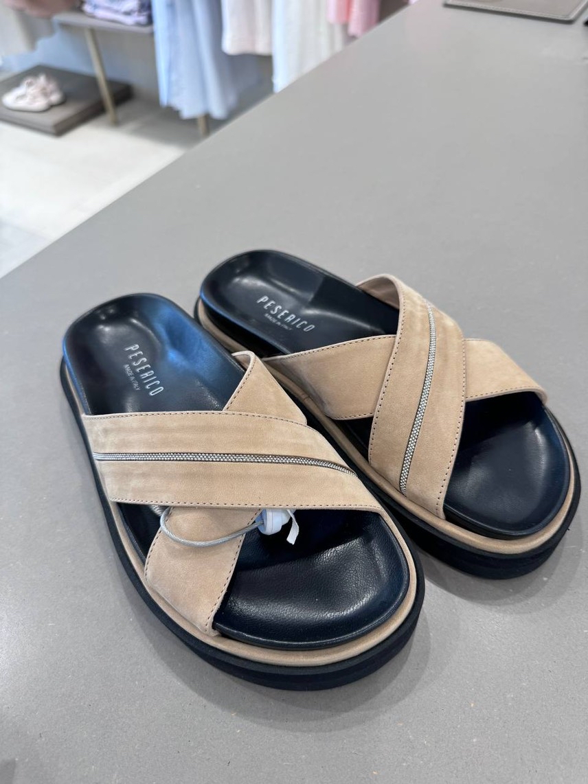 PESERICO Slides side view - Women's luxury Shoes