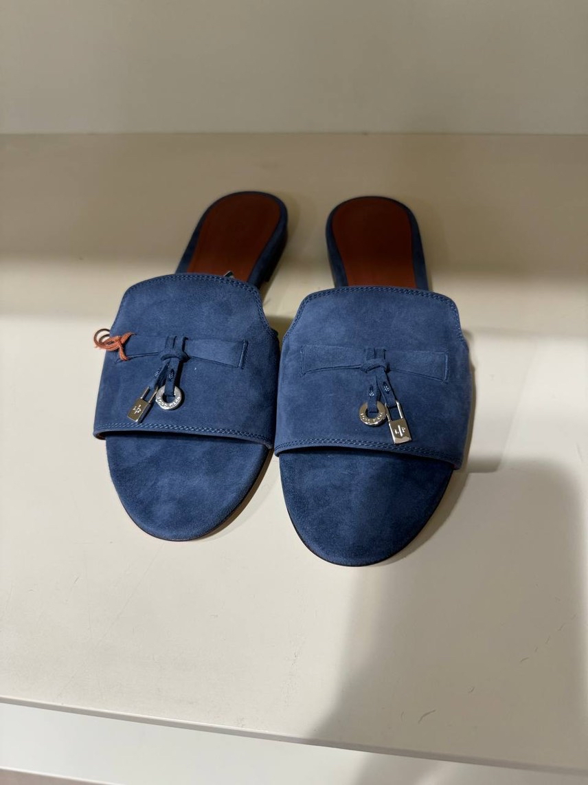 LORO PIANA Slides side view - Women's luxury Shoes