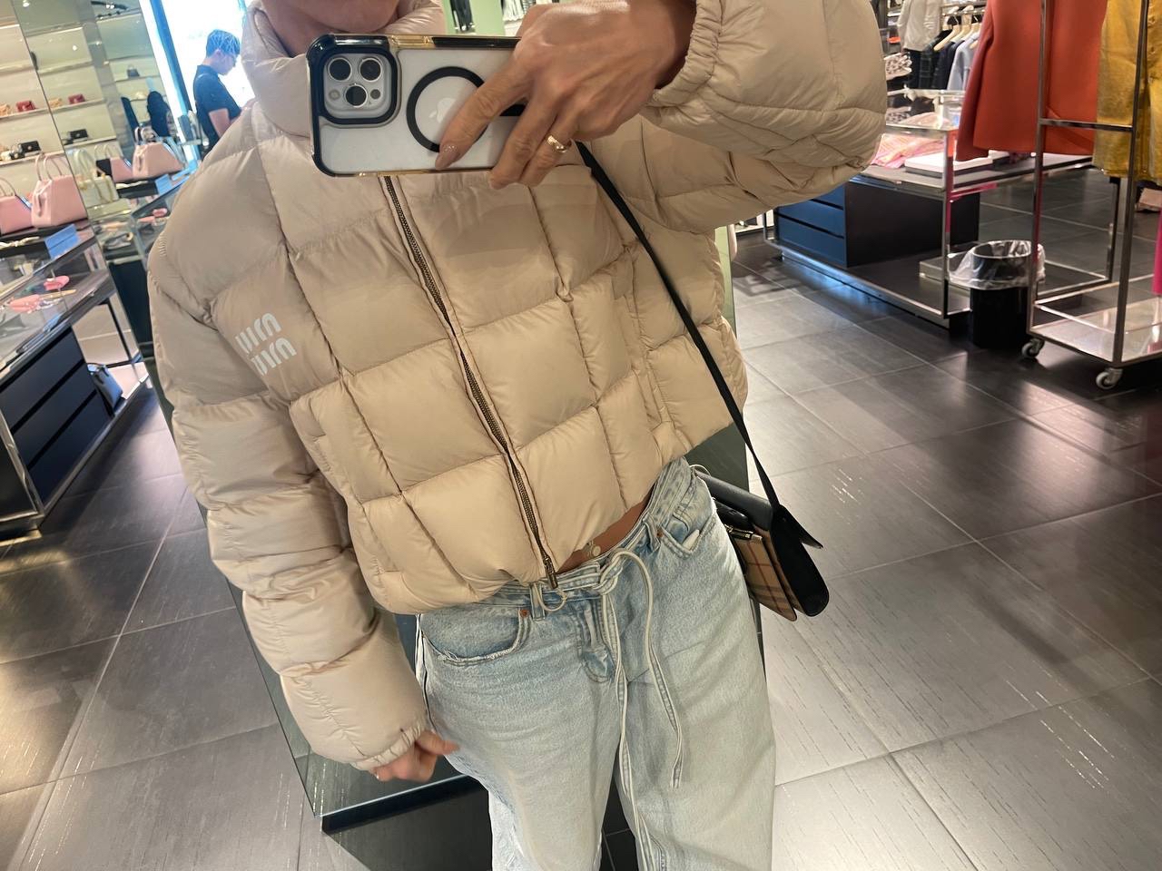 MIU MIU Down jacket side view - Women's luxury Clothes