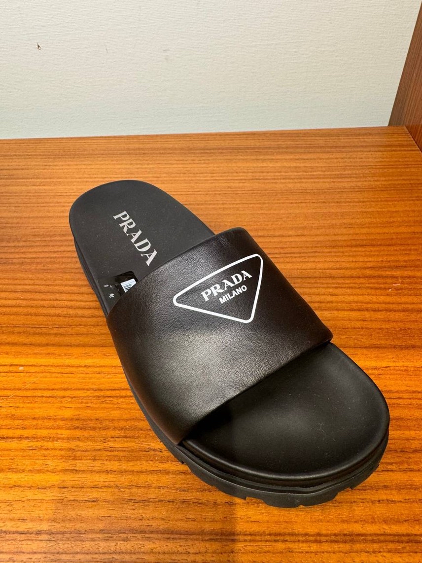 PRADA Slides front view - Men's luxury Shoes