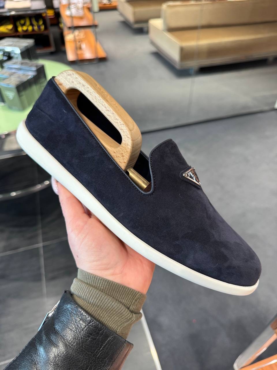 PRADA Moccasins front view - Men's luxury Shoes