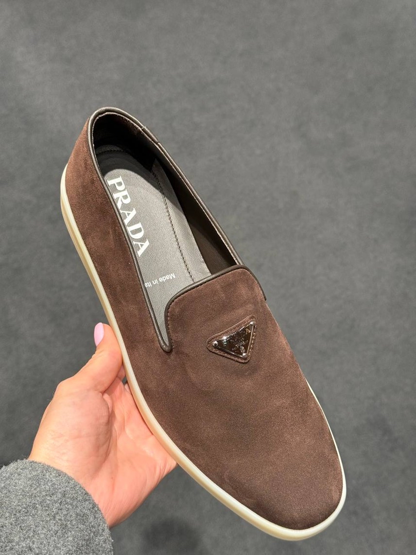 PRADA Moccasins front view - Men's luxury Shoes