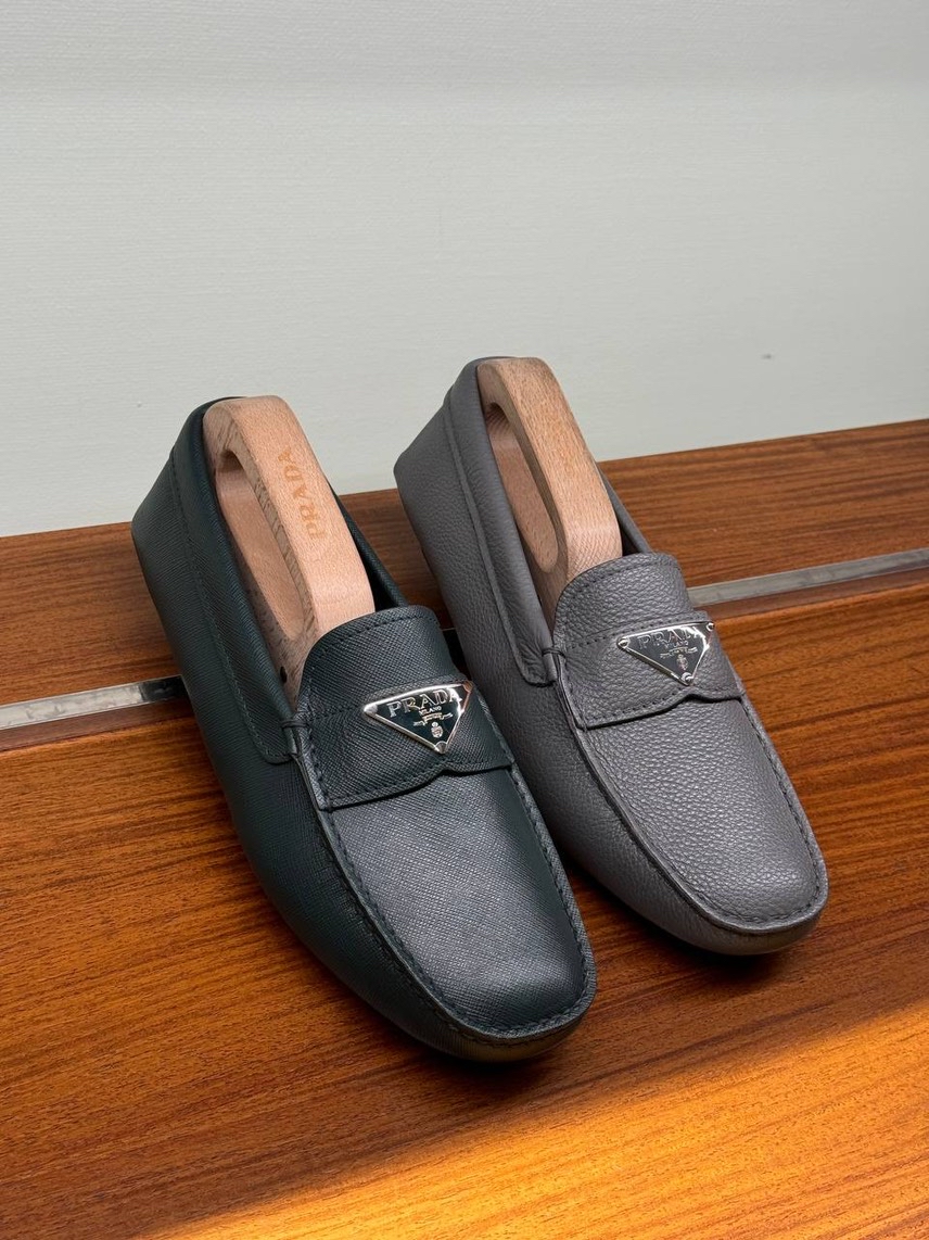 PRADA Moccasins front view - Men's luxury Shoes