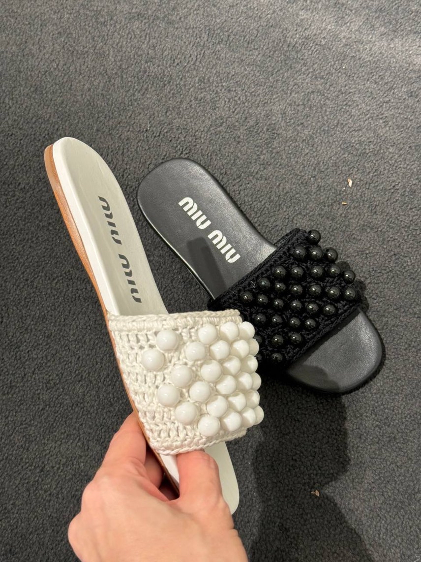 MIU MIU Slides side view - Women's luxury Shoes