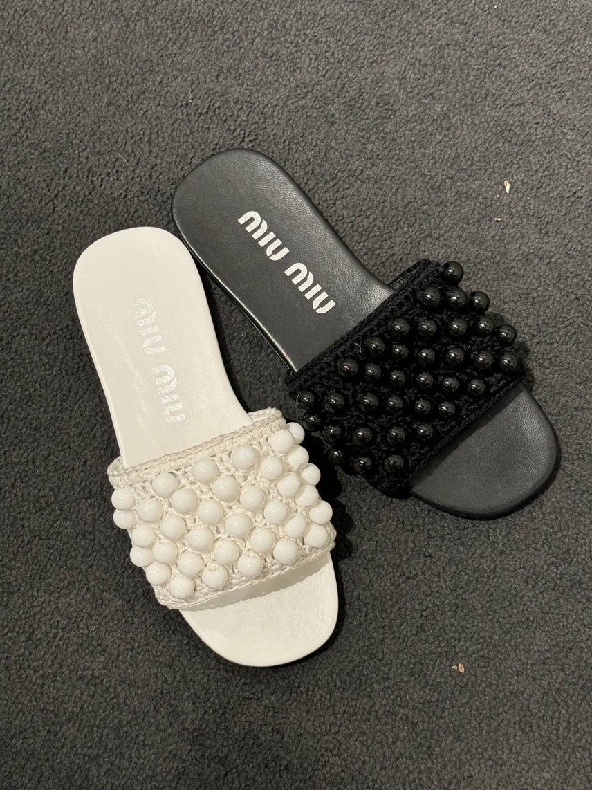 MIU MIU Slides front view - Women's luxury Shoes