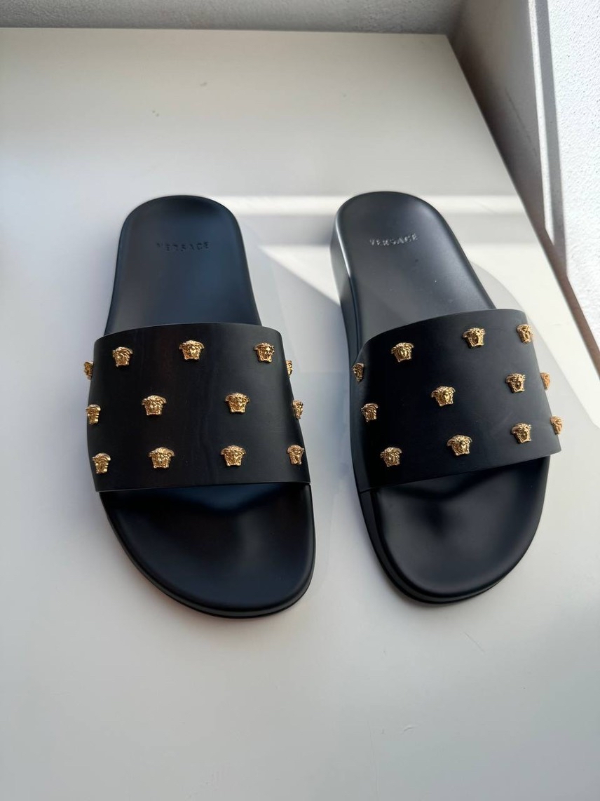 VERSACE Slides front view - Men's luxury Shoes