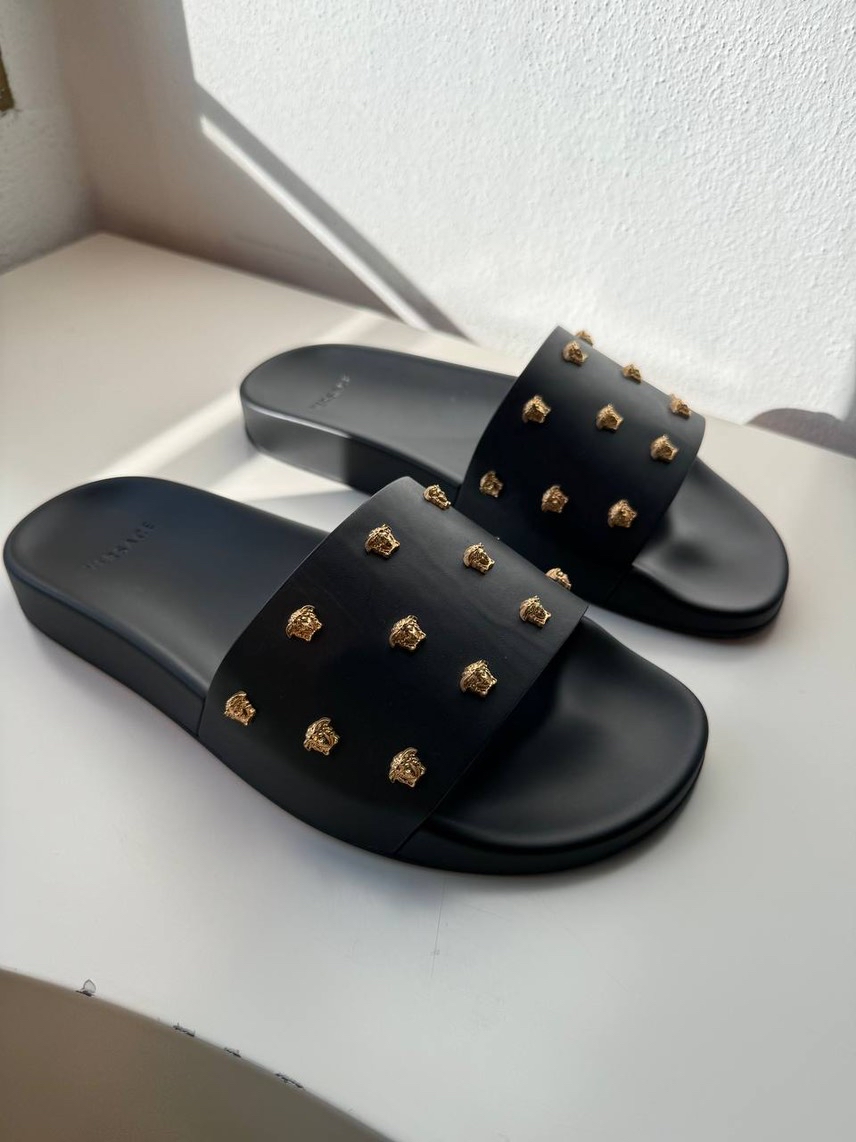 VERSACE Slides side view - Men's luxury Shoes