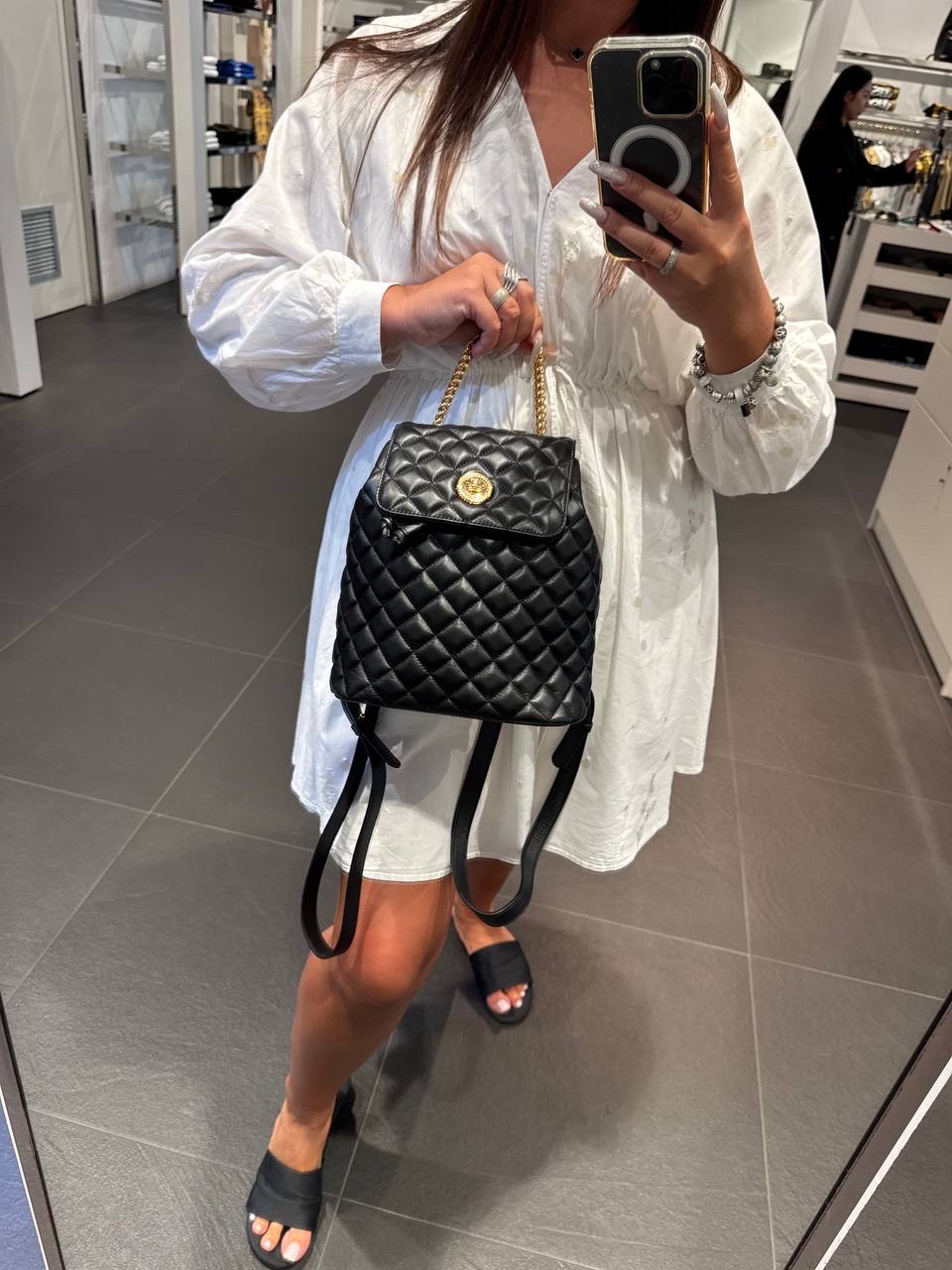 VERSACE Backpack side view - Women luxury Bags