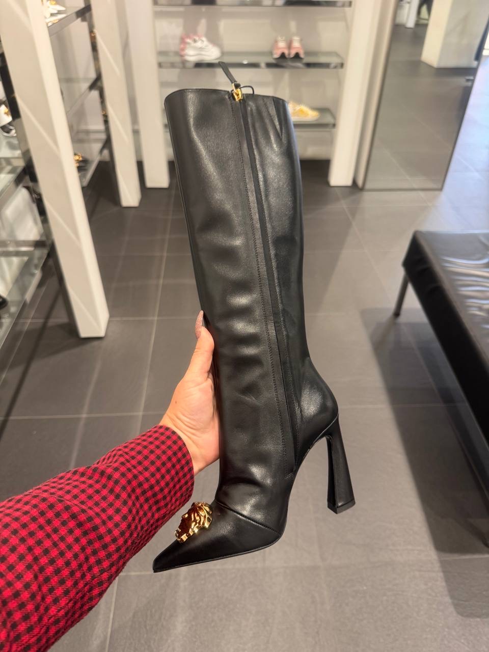 VERSACE Boots side view - Women luxury Shoes