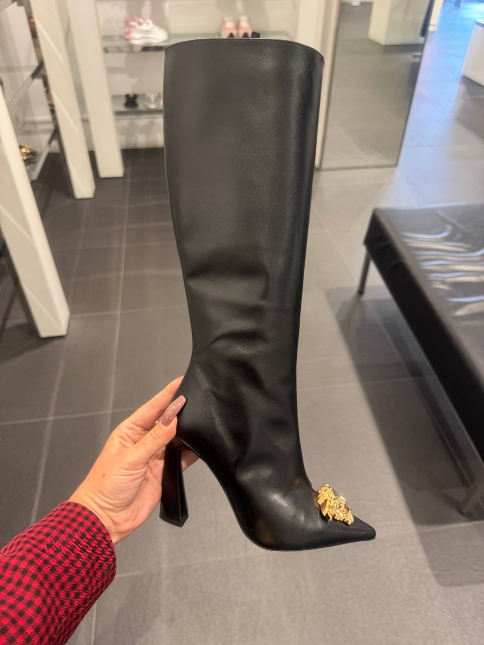 VERSACE Boots side view - Women luxury Shoes