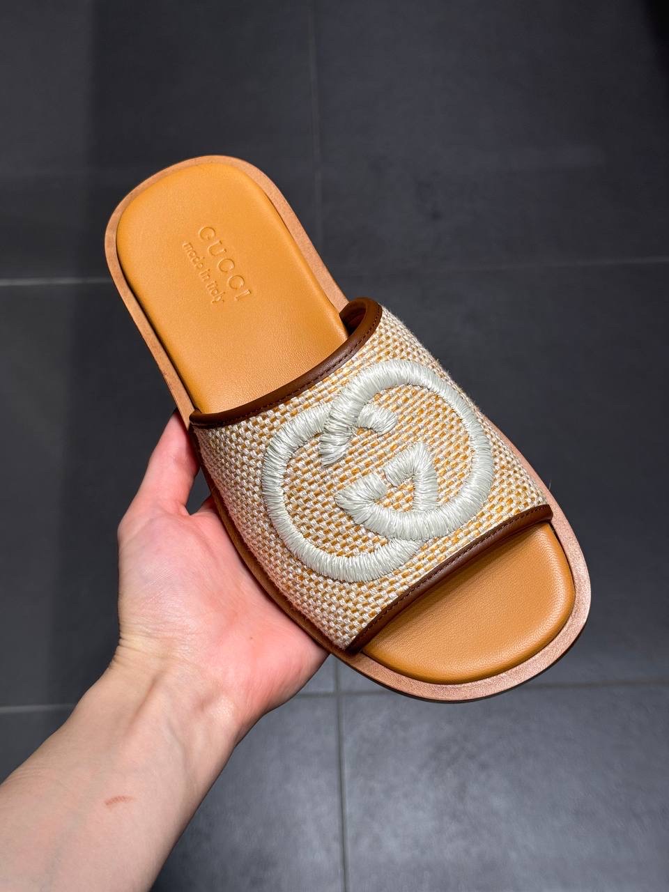 GUCCI Slides side view - Men's luxury Shoes
