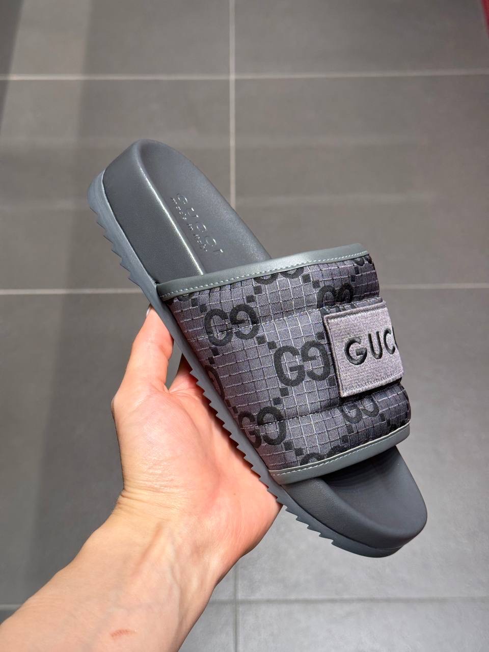 GUCCI Slides front view - Men's luxury Shoes