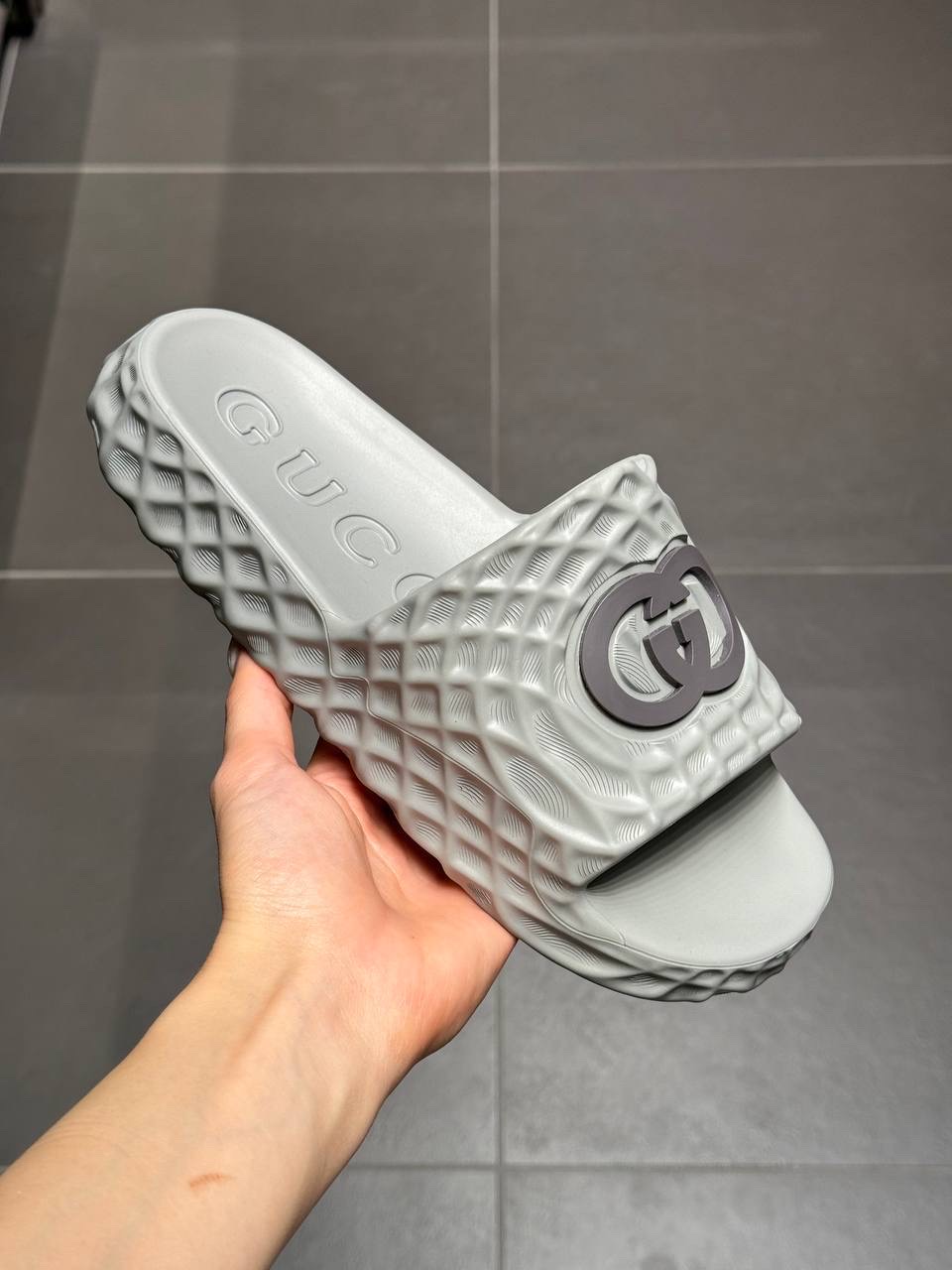 GUCCI Slides front view - Men's luxury Shoes