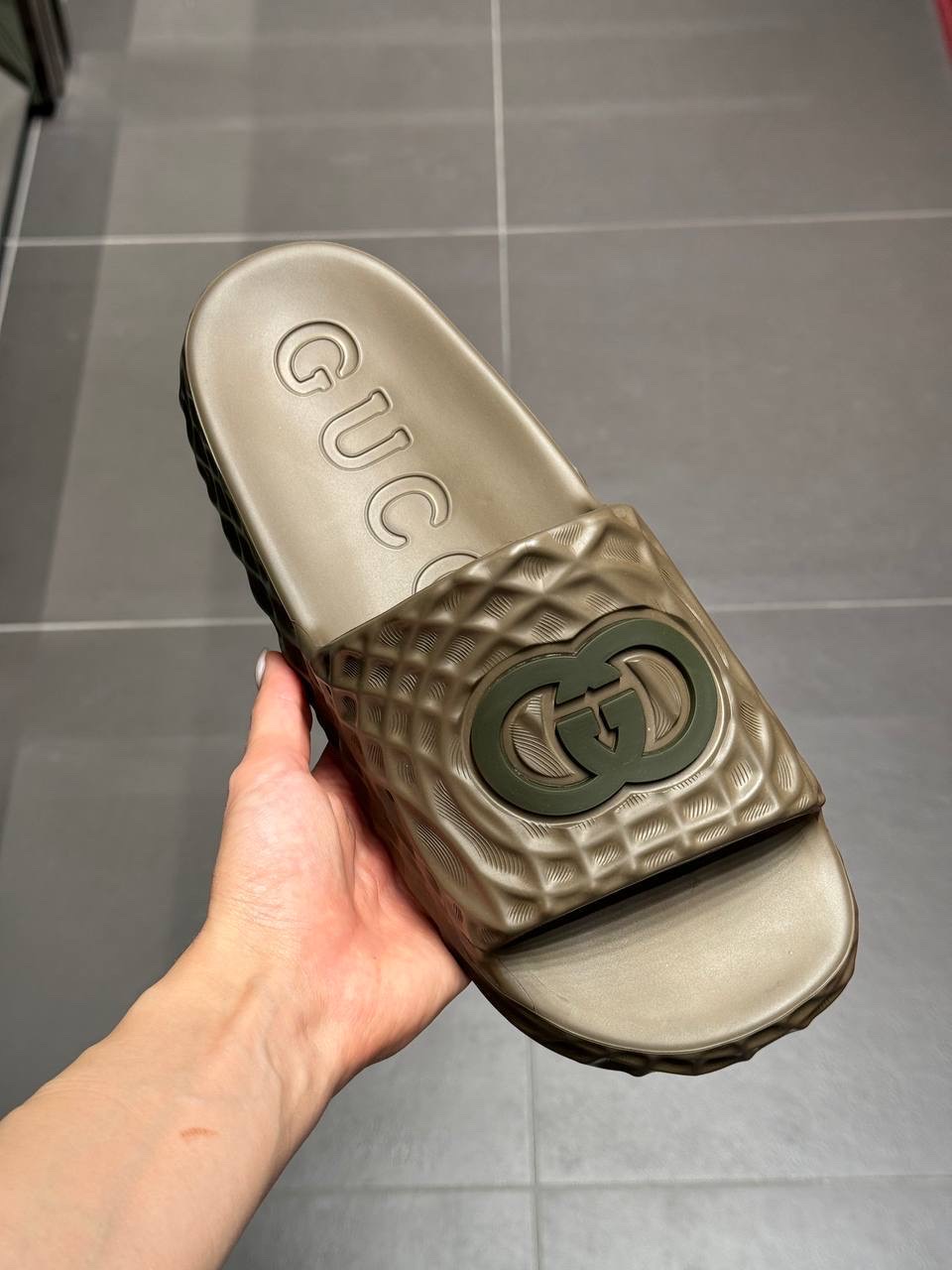 GUCCI Slides side view - Men's luxury Shoes