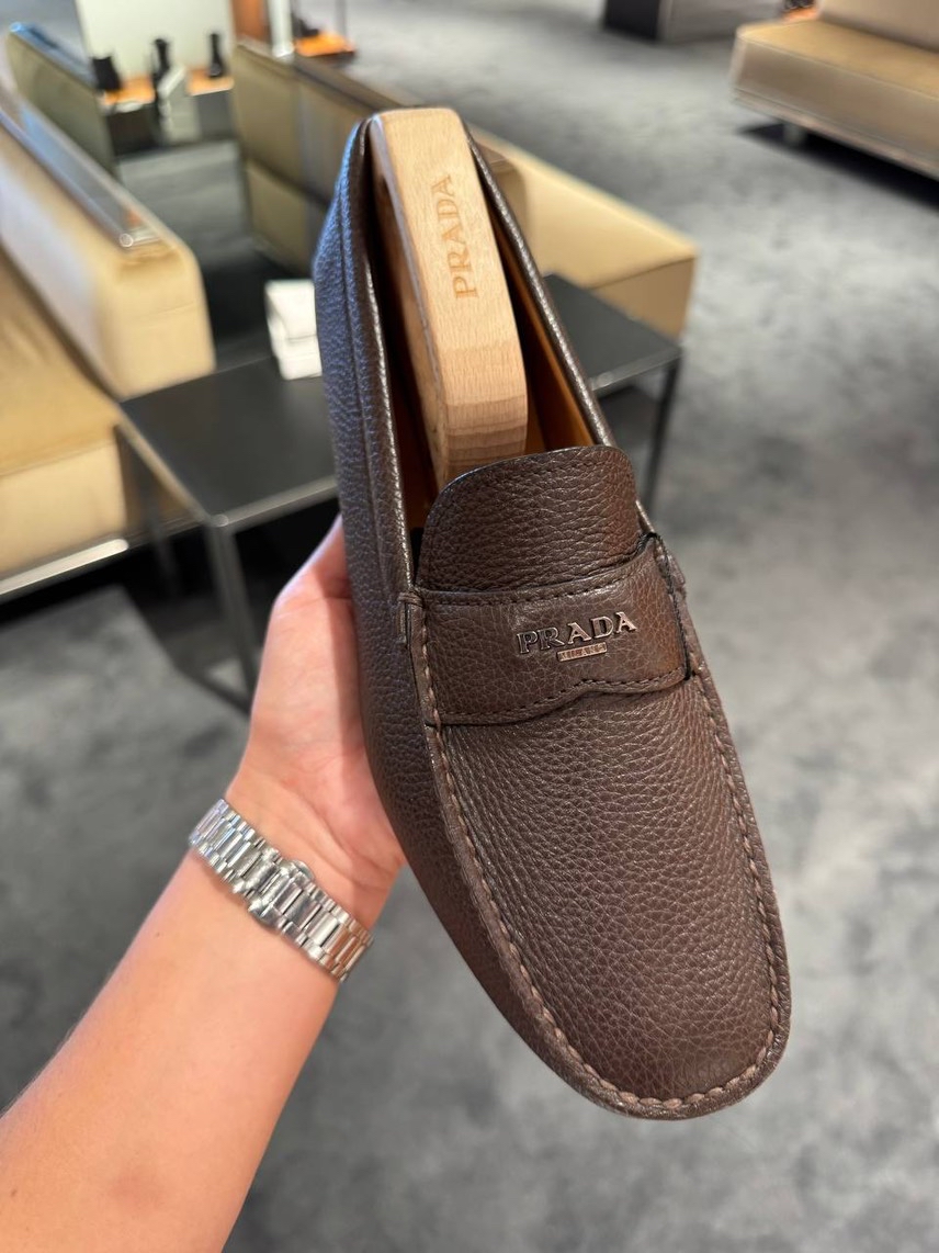 PRADA Moccasins front view - Men's luxury Shoes