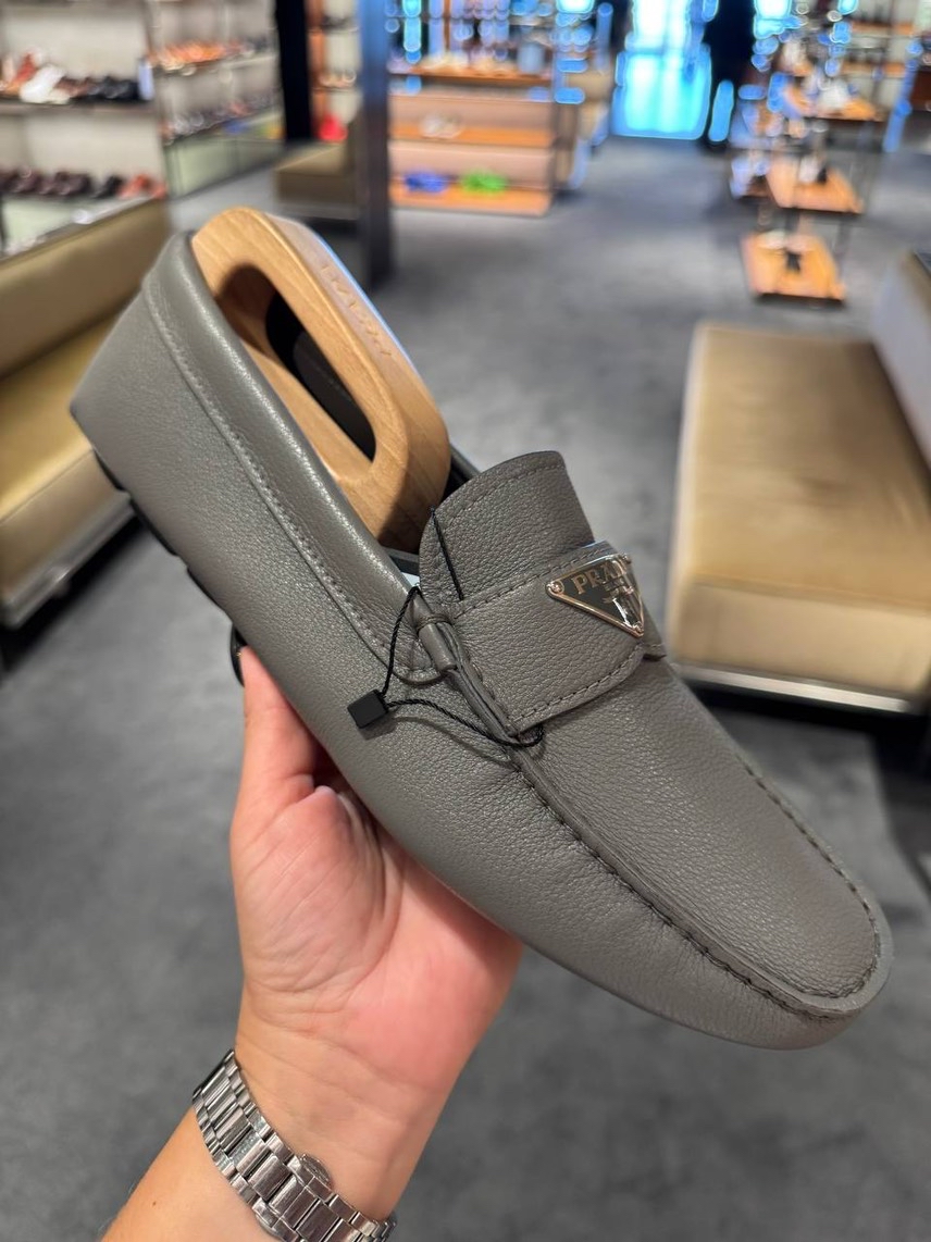 PRADA Moccasins front view - Men's luxury Shoes
