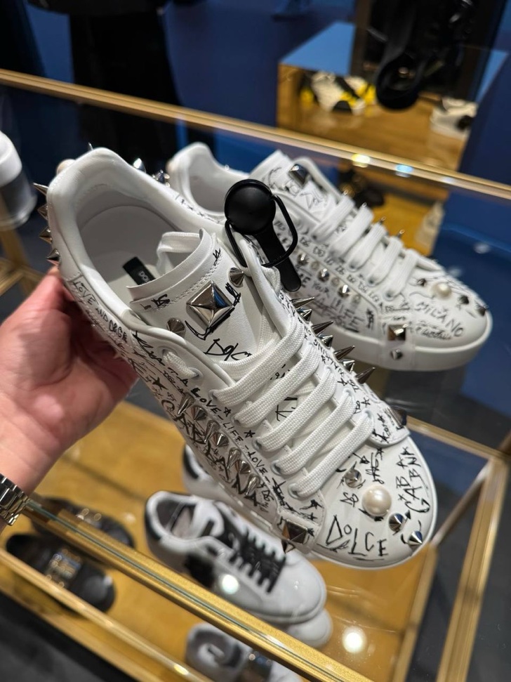 Dolce Gabbana Men's Sneakers White Graphic Series