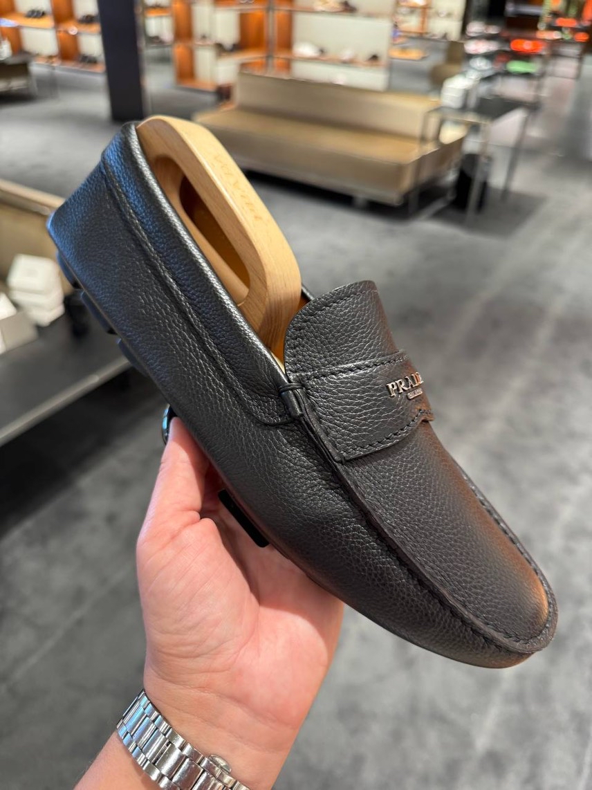 PRADA Moccasins front view - Men's luxury Shoes