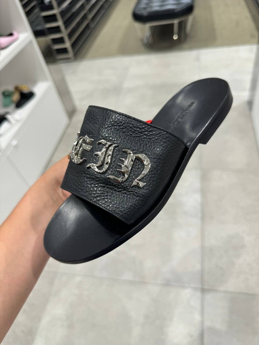 PHILIPP PLEIN Slides front view - Men's luxury Shoes