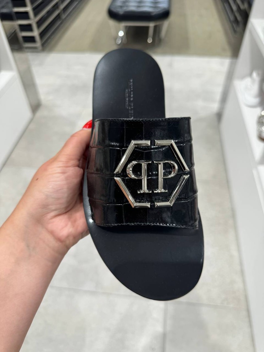 PHILIPP PLEIN Slides side view - Men's luxury Shoes