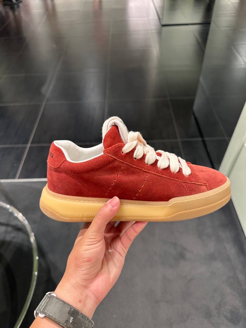 MIU MIU Sneakers side view - Women's luxury Shoes