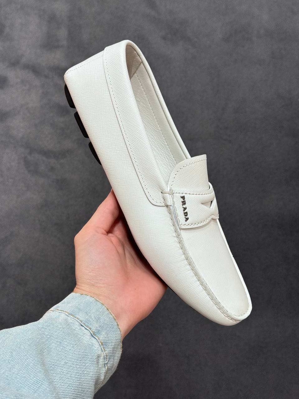 PRADA Moccasins front view - Men's luxury Shoes