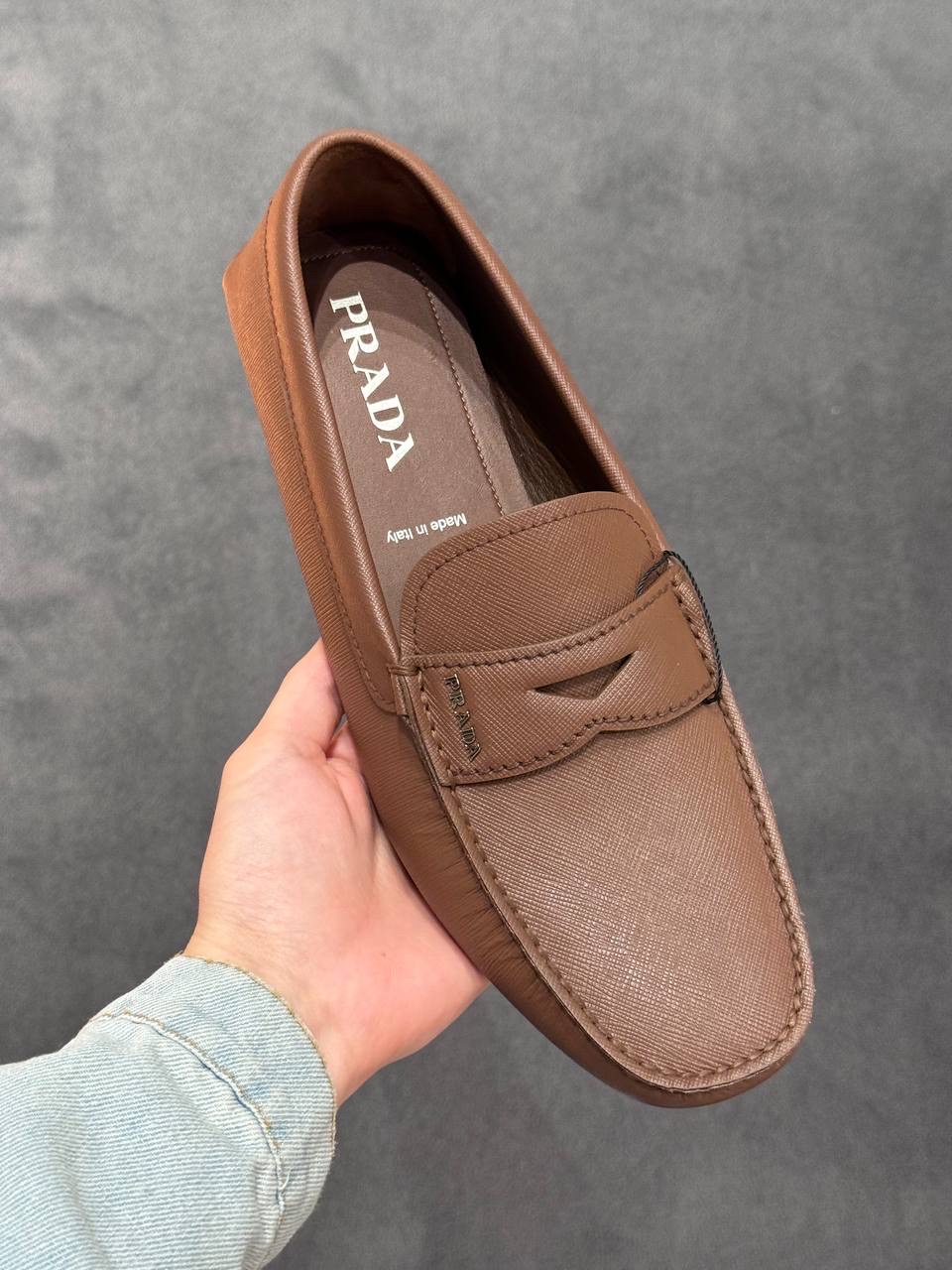 PRADA Moccasins front view - Men's luxury Shoes