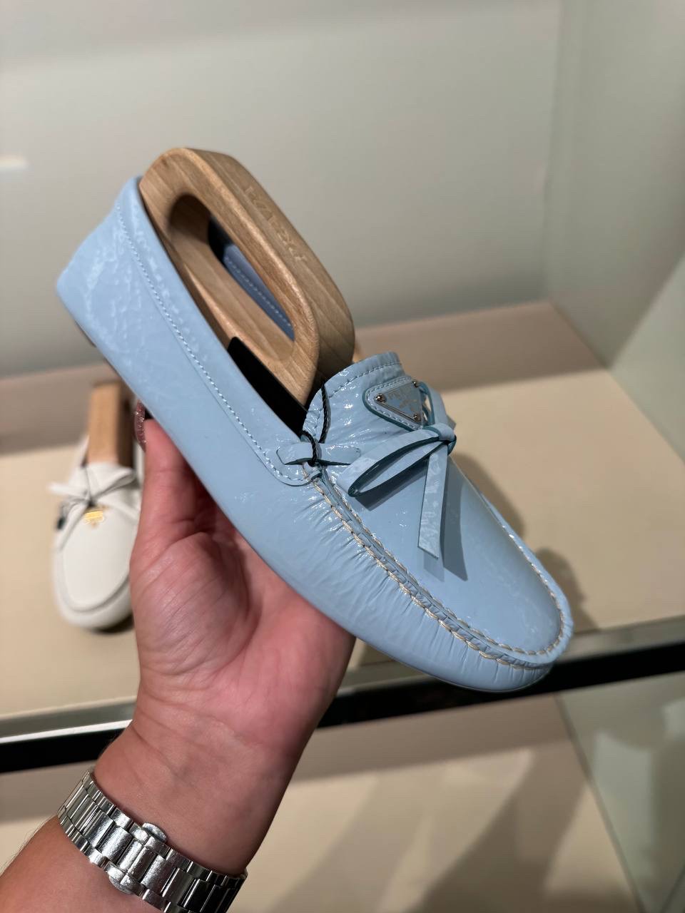 PRADA Moccasins front view - Women luxury Shoes