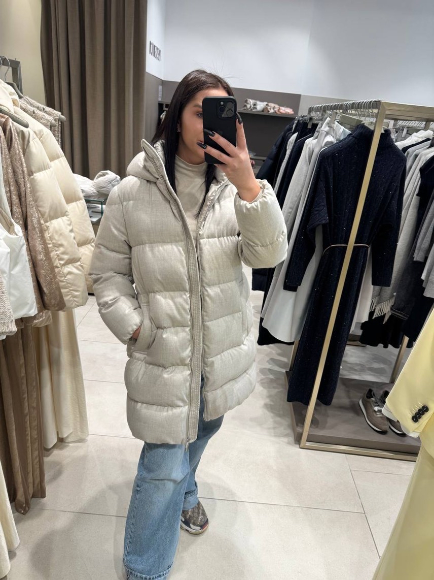 PESERICO Down jacket side view - Women's luxury Clothes