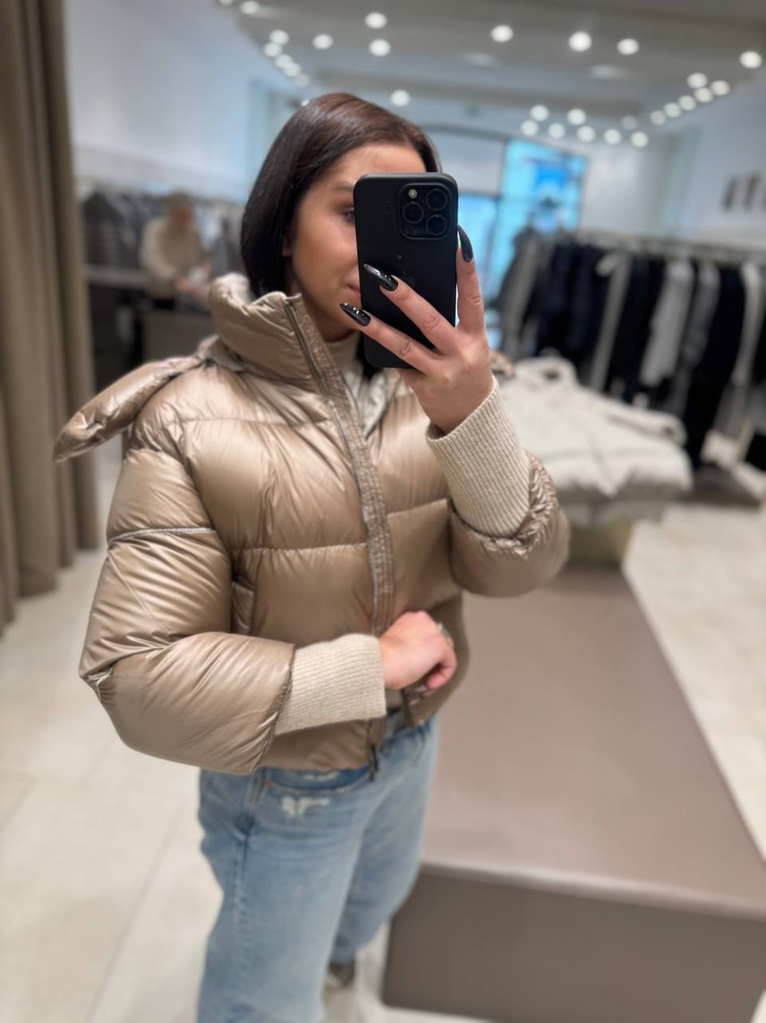 PESERICO Down jacket side view - Women's luxury Clothes