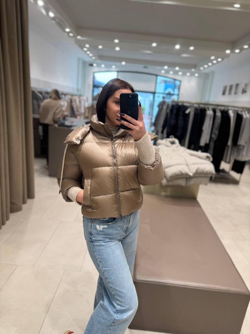 PESERICO Down jacket side view - Women's luxury Clothes