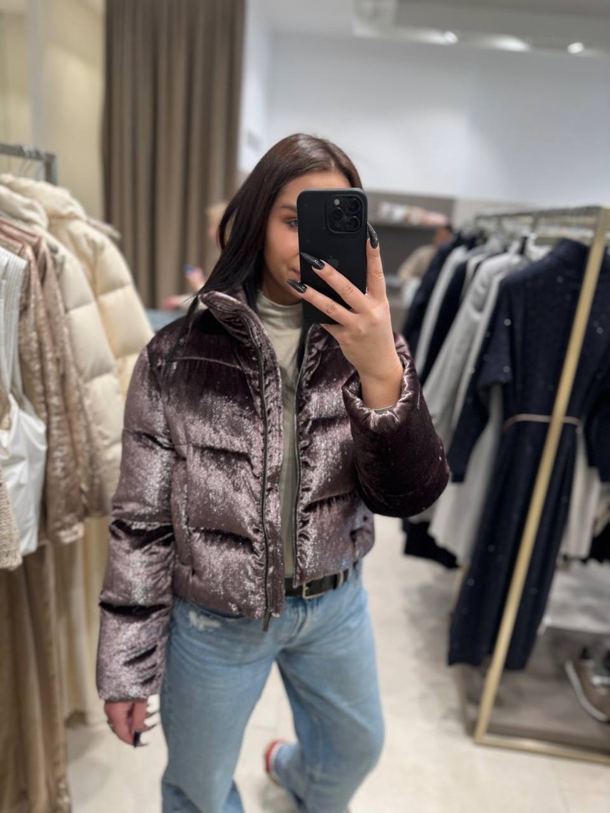 PESERICO Down jacket side view - Women's luxury Clothes