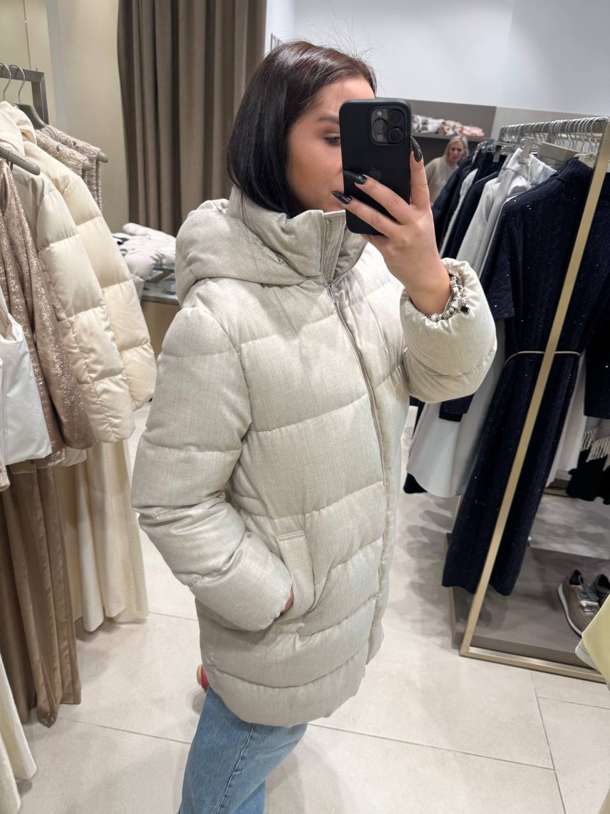 PESERICO Down jacket side view - Women's luxury Clothes