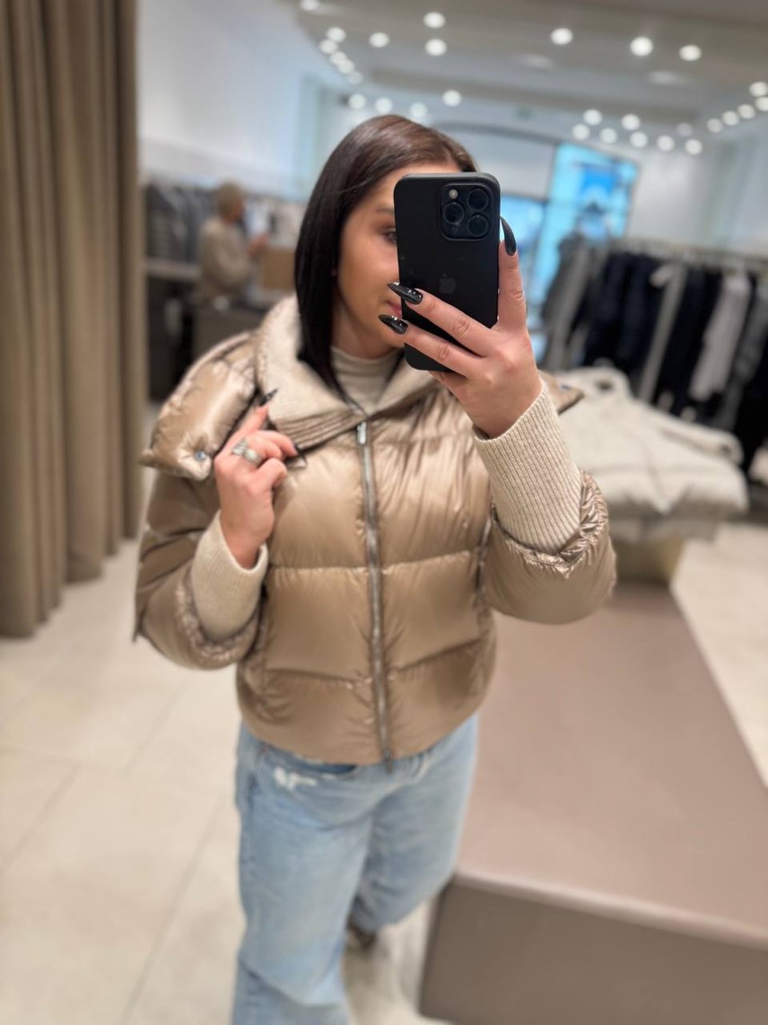 PESERICO Down jacket side view - Women's luxury Clothes