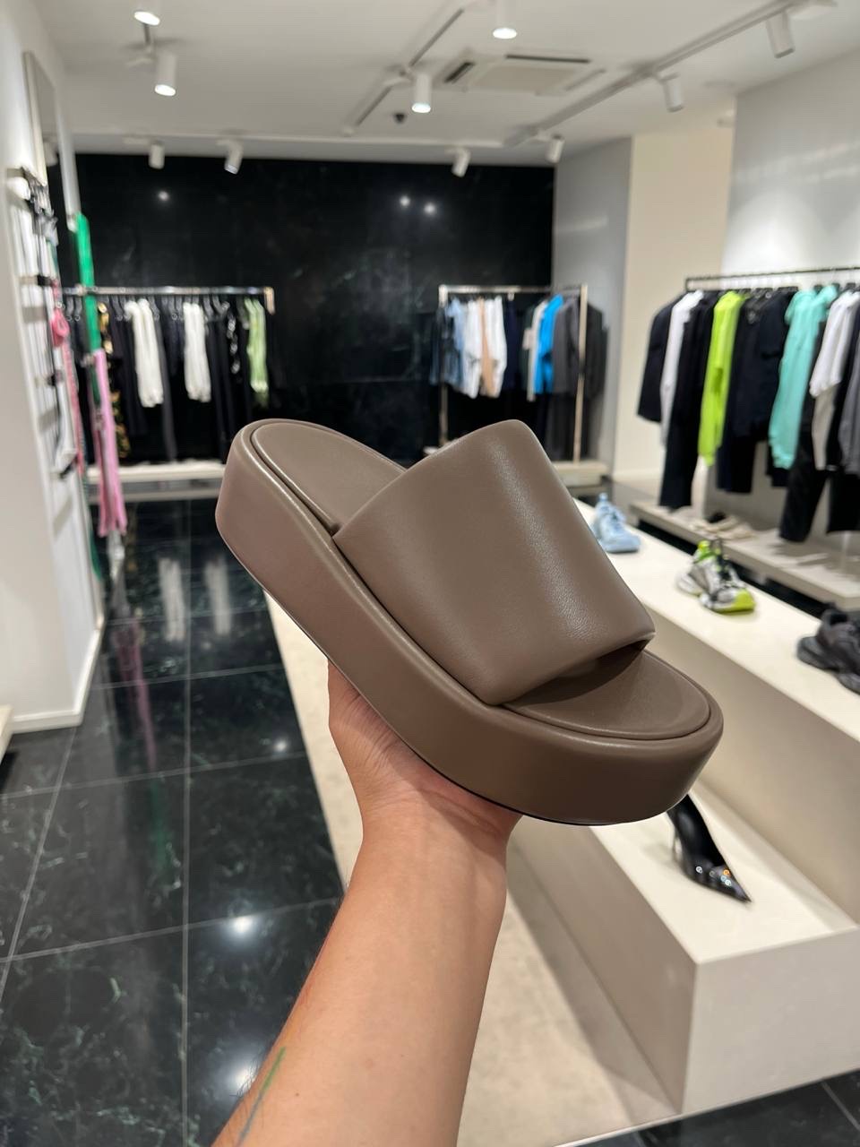 BALENCIAGA Slides side view - Women's luxury Shoes
