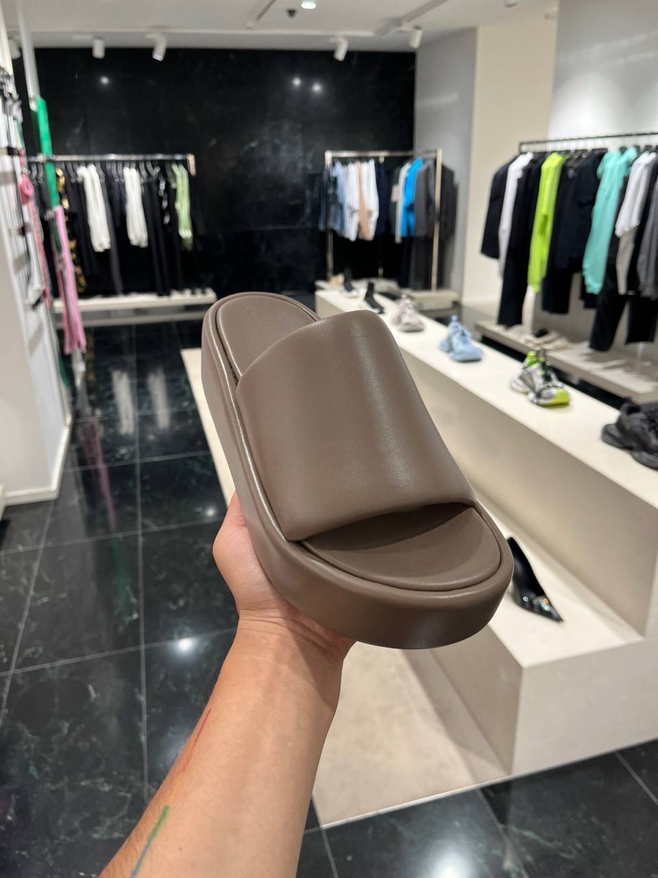BALENCIAGA Slides front view - Women's luxury Shoes