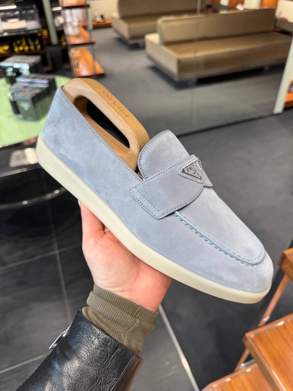 PRADA Moccasins front view - Men's luxury Shoes
