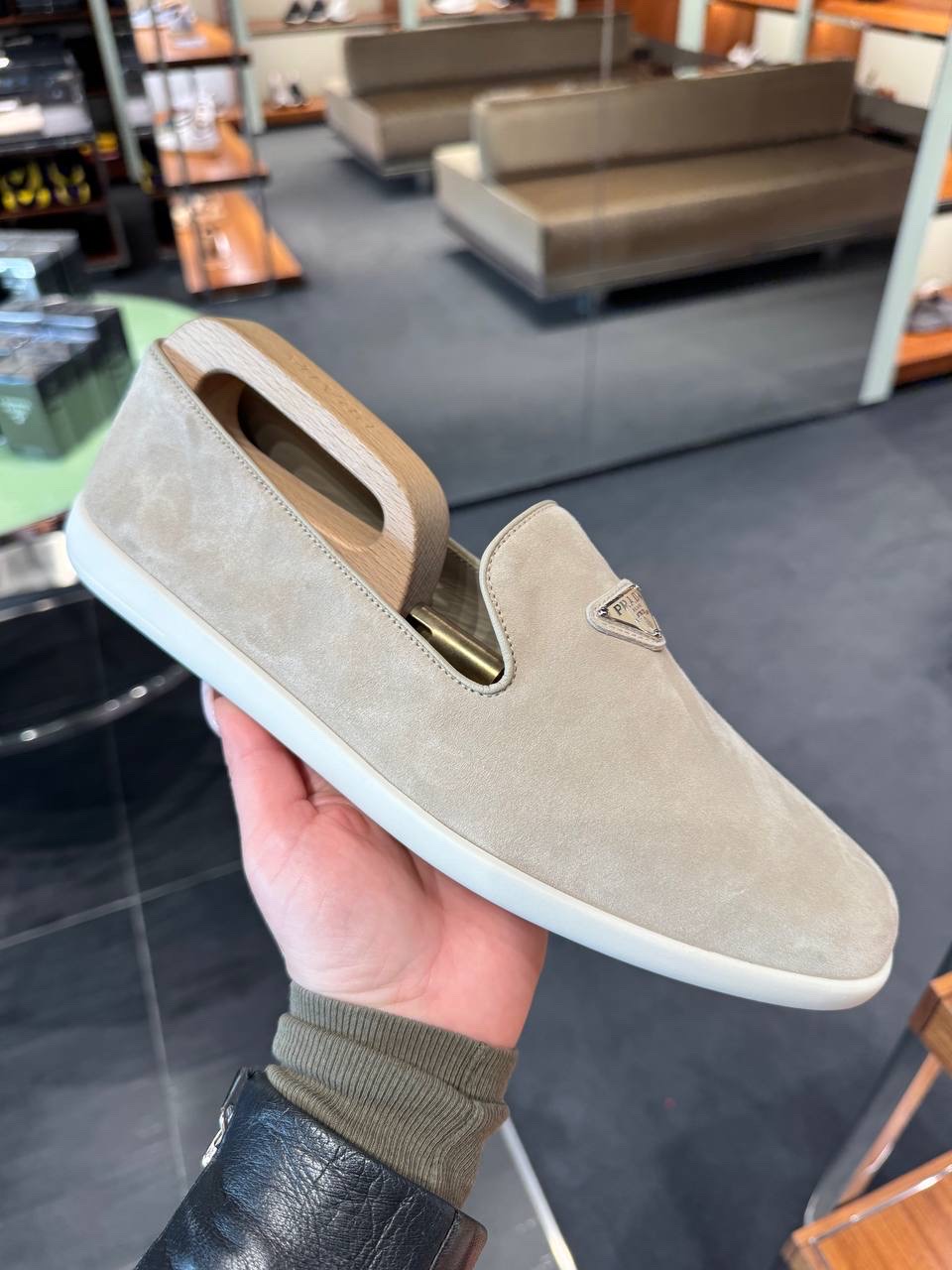 PRADA Moccasins front view - Men's luxury Shoes