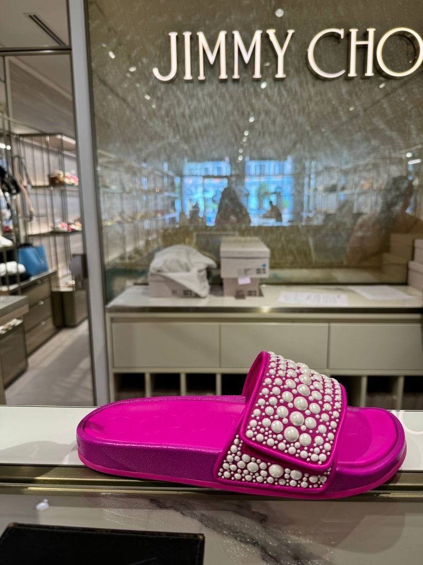 JIMMY CHOO Slides front view - Women's luxury Shoes