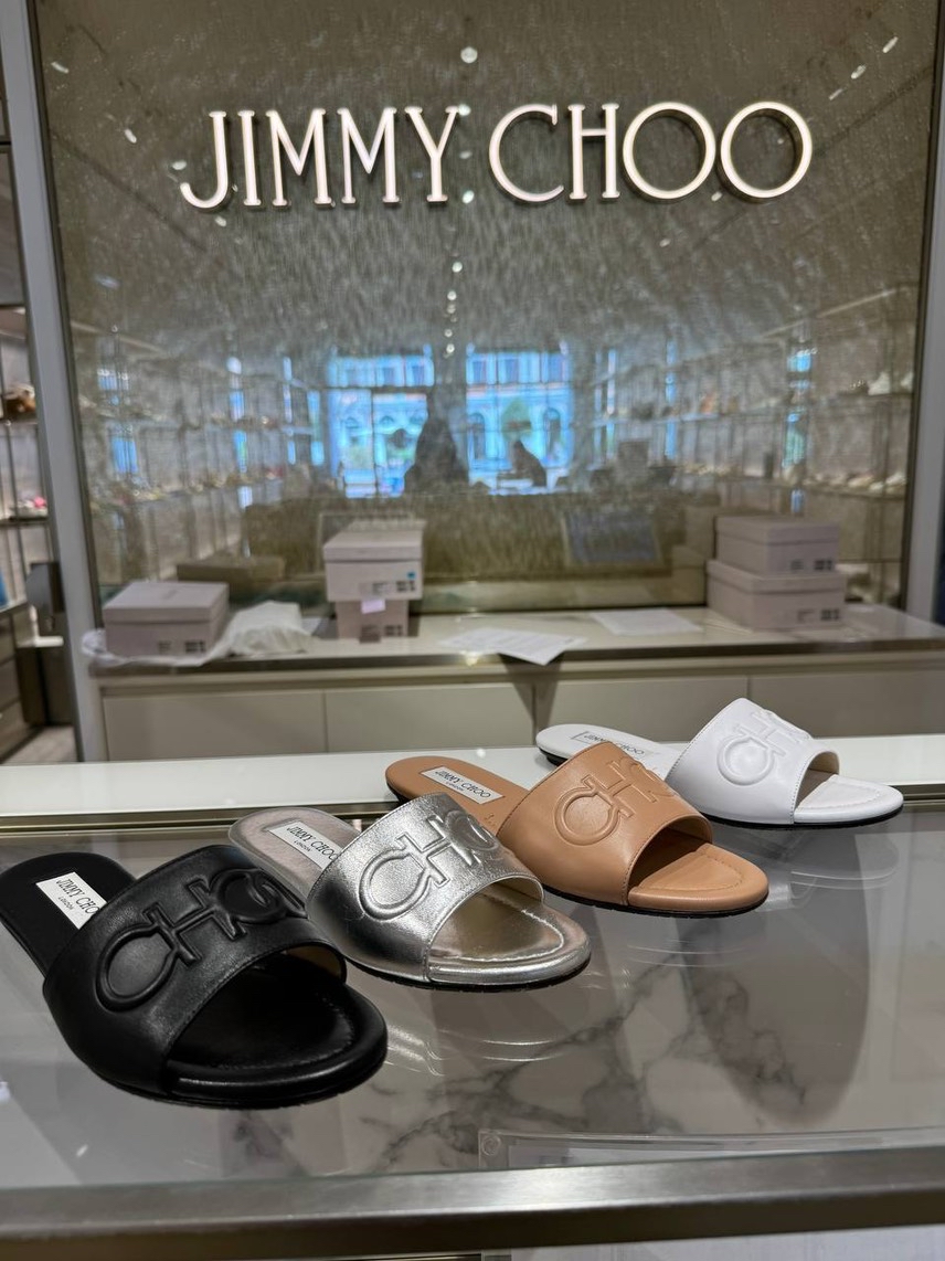 JIMMY CHOO Slides front view - Women's luxury Shoes