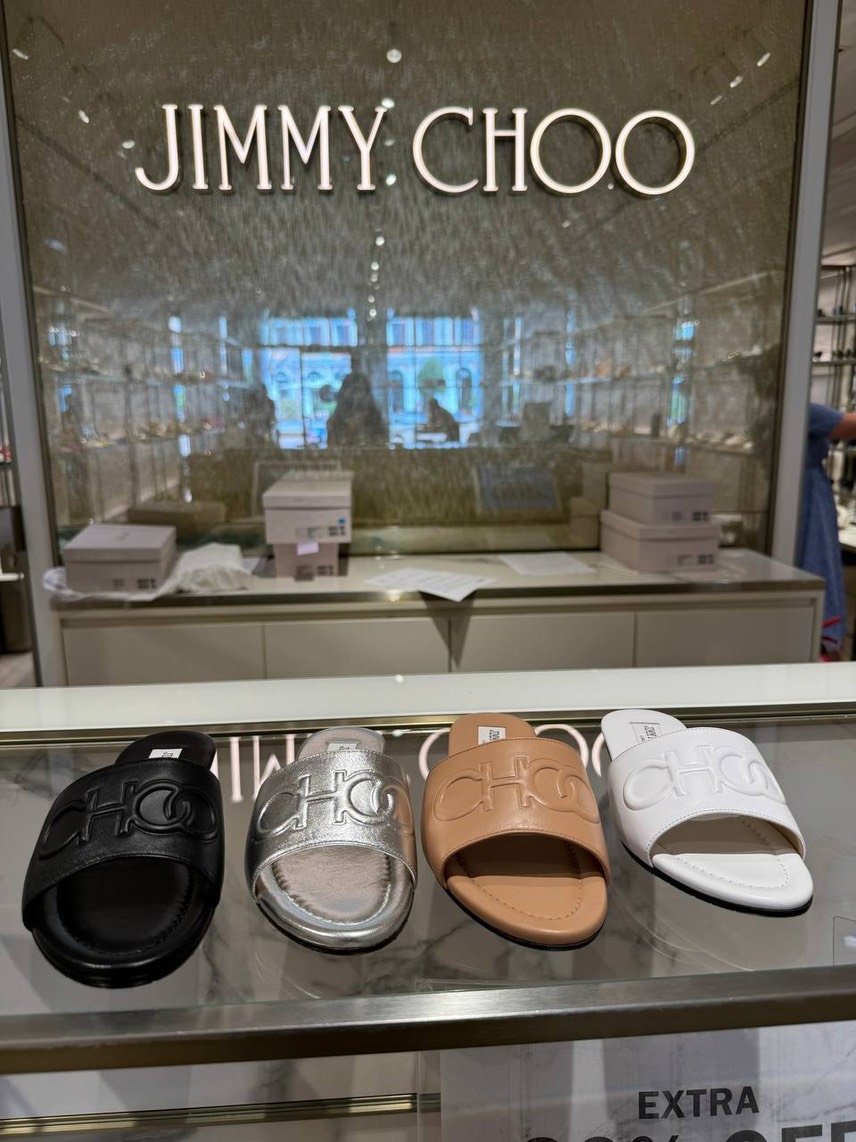 JIMMY CHOO Slides side view - Women's luxury Shoes