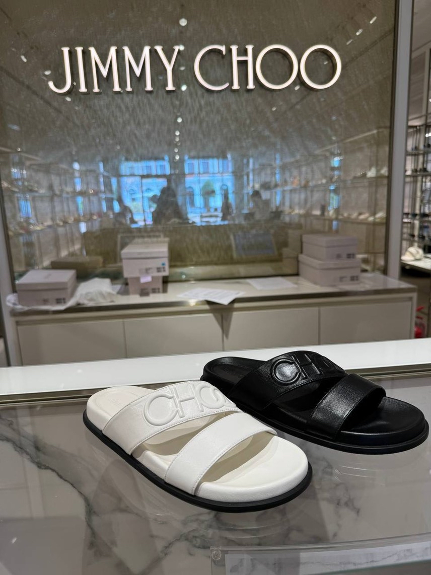 JIMMY CHOO Slides side view - Women's luxury Shoes