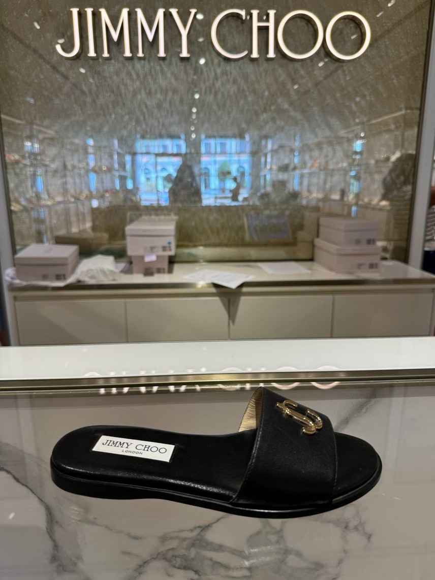 JIMMY CHOO Slides front view - Women's luxury Shoes
