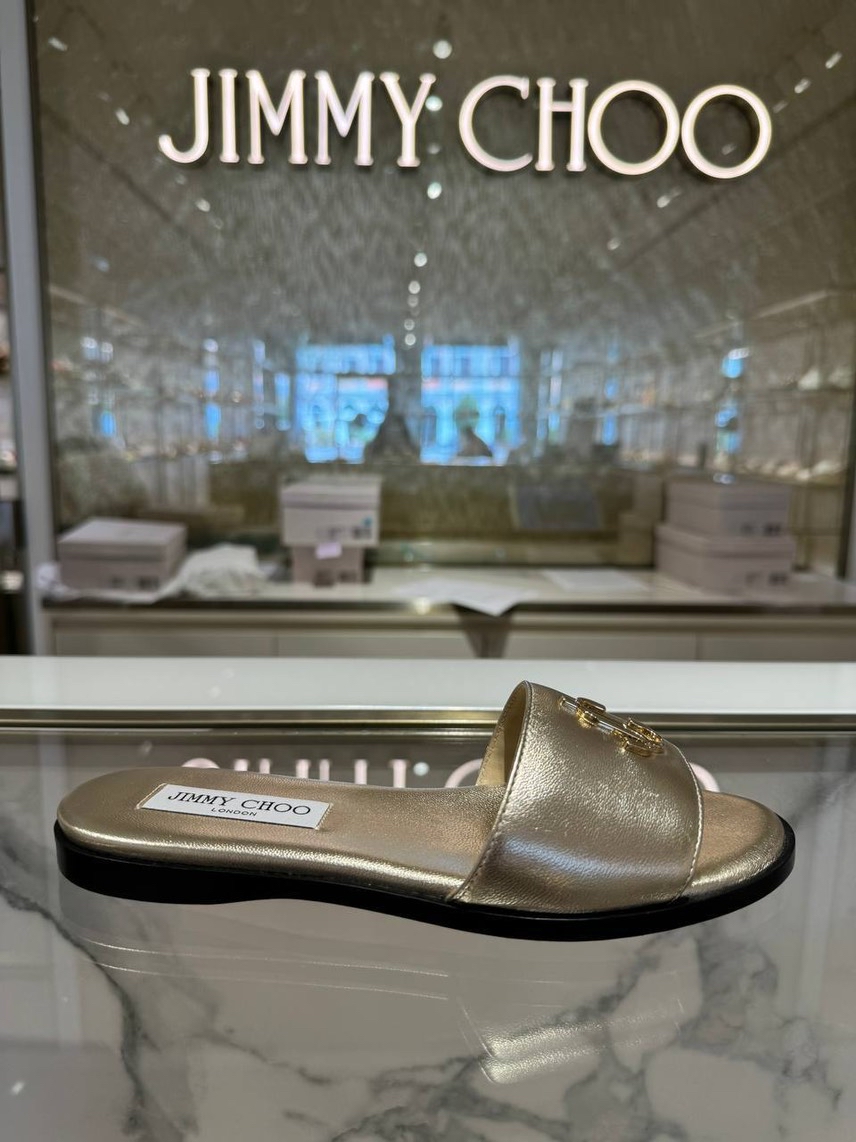 JIMMY CHOO Slides side view - Women's luxury Shoes