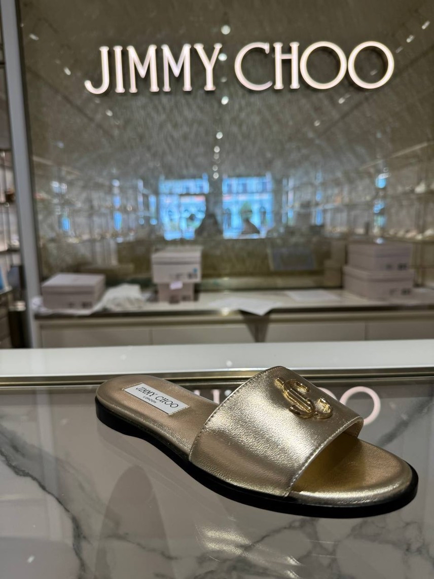 JIMMY CHOO Slides front view - Women's luxury Shoes