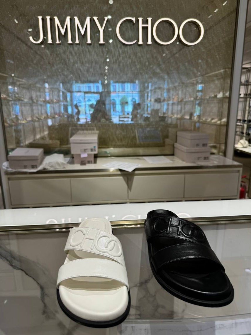 JIMMY CHOO Slides front view - Women's luxury Shoes