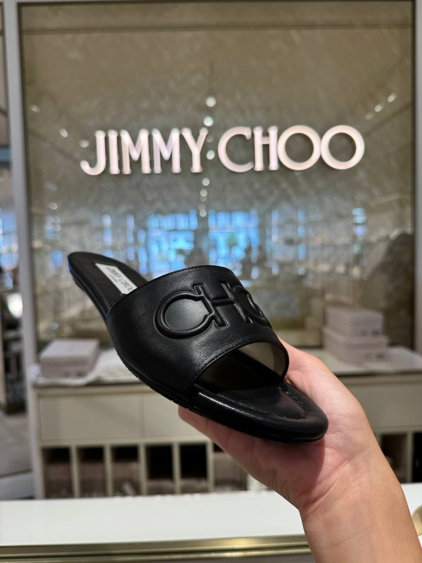 JIMMY CHOO Slides side view - Women's luxury Shoes