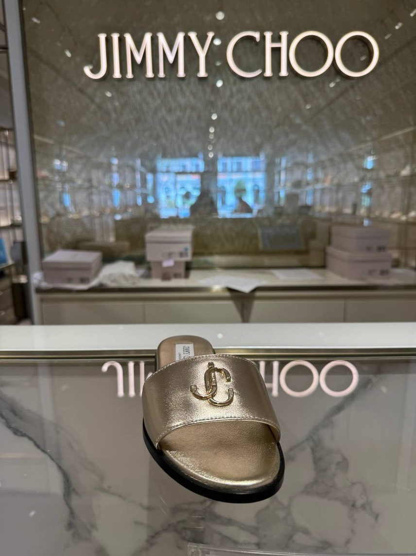 JIMMY CHOO Slides side view - Women's luxury Shoes
